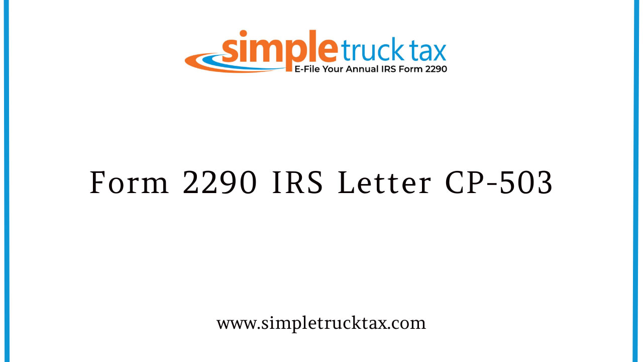 Form 2290 IRS Letter CP-503